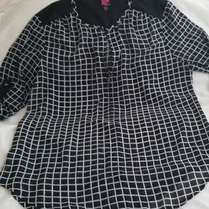 2B Bebe Squared  Sheer  Top -  Small